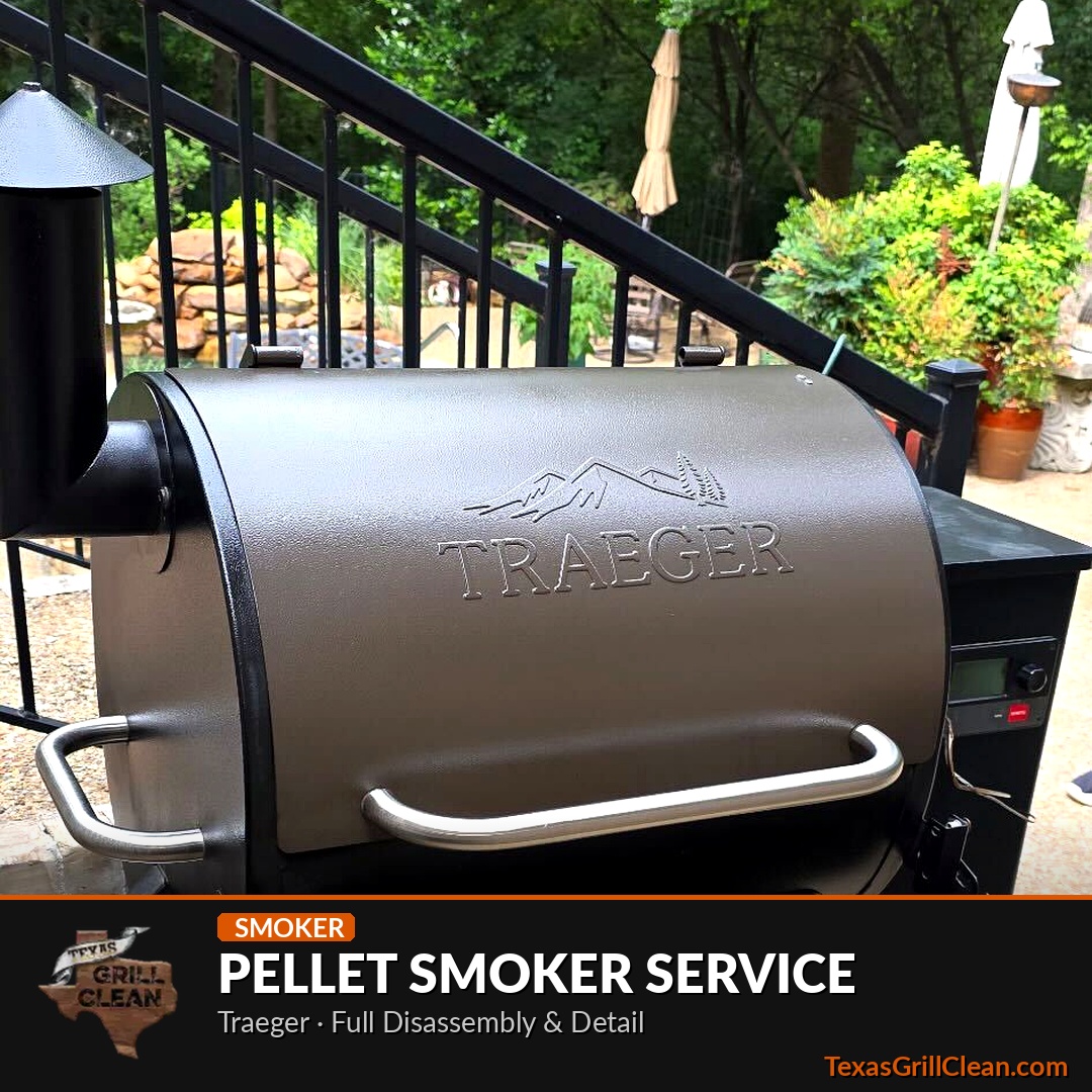 Traeger pellet grill after professional cleaning in Grapevine TX