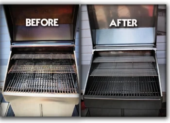 Restored BBQ grill after professional cleaning